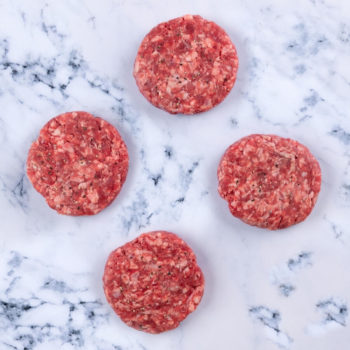 1 pack of 4 Thin Grass Fed Free Range Beef Burgers (No additives), Avg 640g