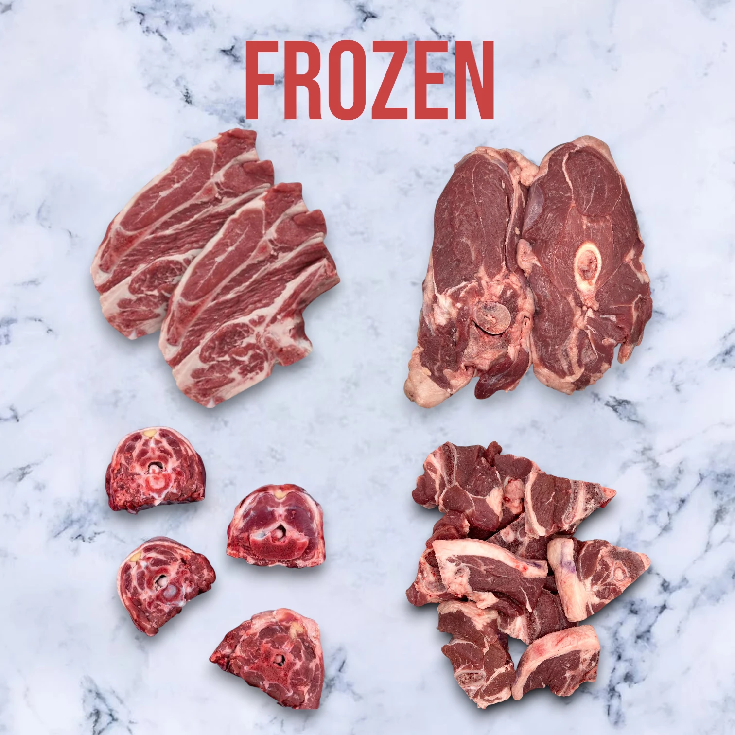1 Free Range Lamb Pack (Frozen) - 50% Chops, 50% Stew, Avg 2kg