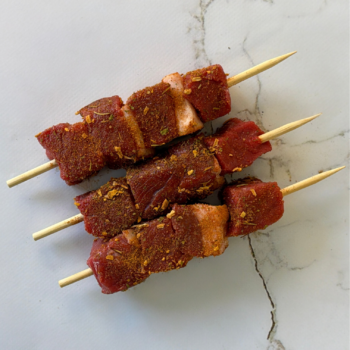 1 pack of Free Range Beef Sosaties, Avg 500g (Spiced)