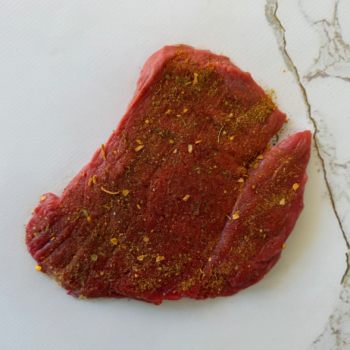 1 pack of Free Range Beef Prego Steaks, 500g (Spiced)